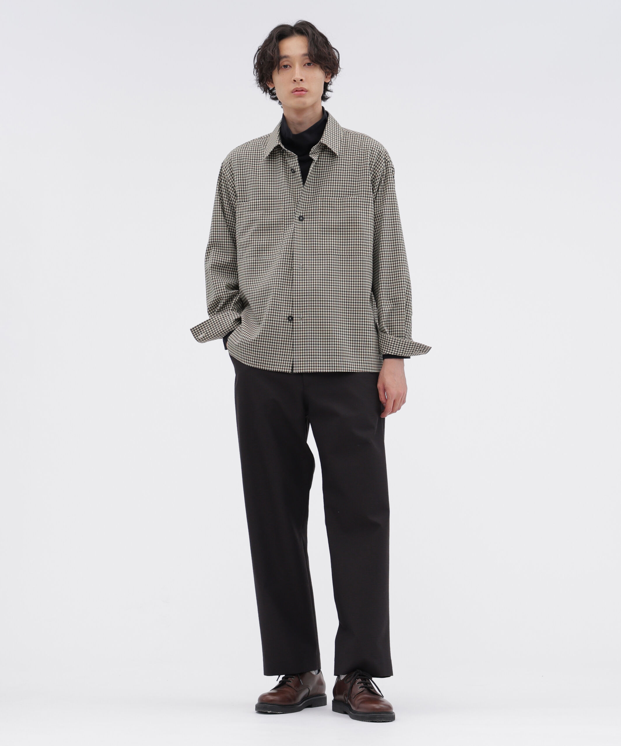 MARGARET HOWELL「WOOL GINGHAM POPLIN SHIRT」|シャツ・ブラウス|