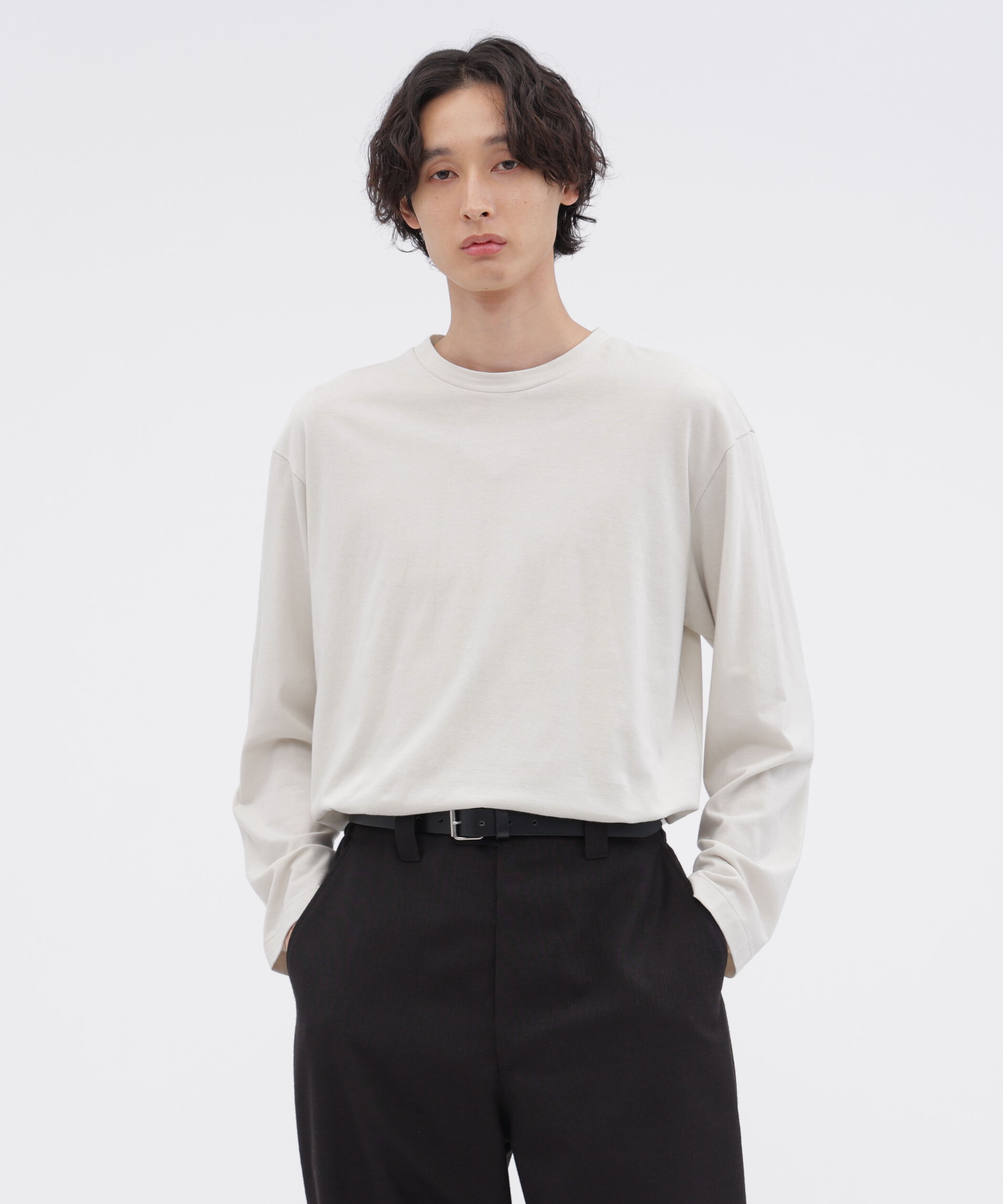 MARGARET HOWELL「PLAIN COTTON JERSEY TOP」|Tシャツ・カットソー|IVORY1