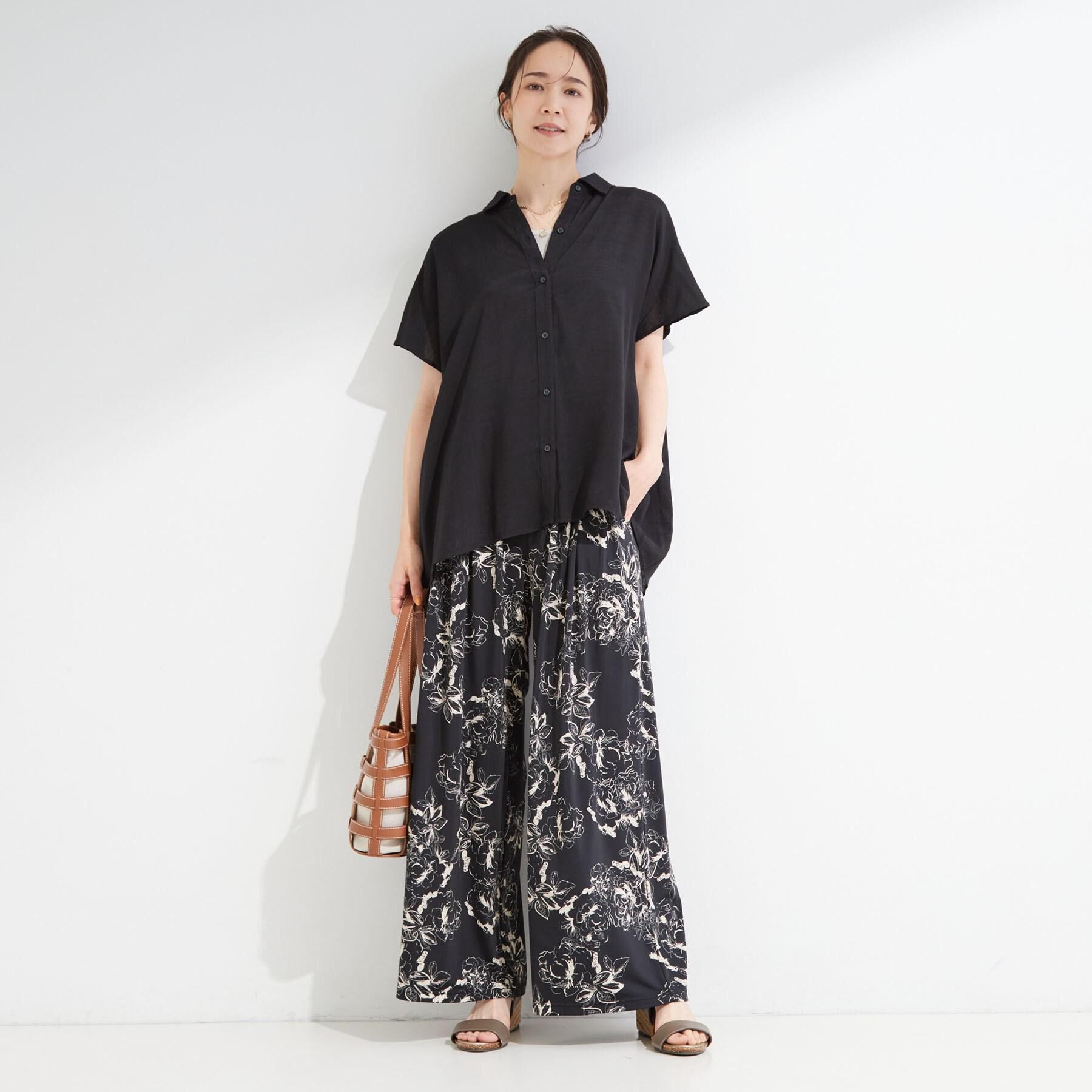 SHOO･LA･RUE「【ひんやり/UV/洗濯機可/柄アソート】やみつきになる ひやとろイージーワイドパンツ」|その他|