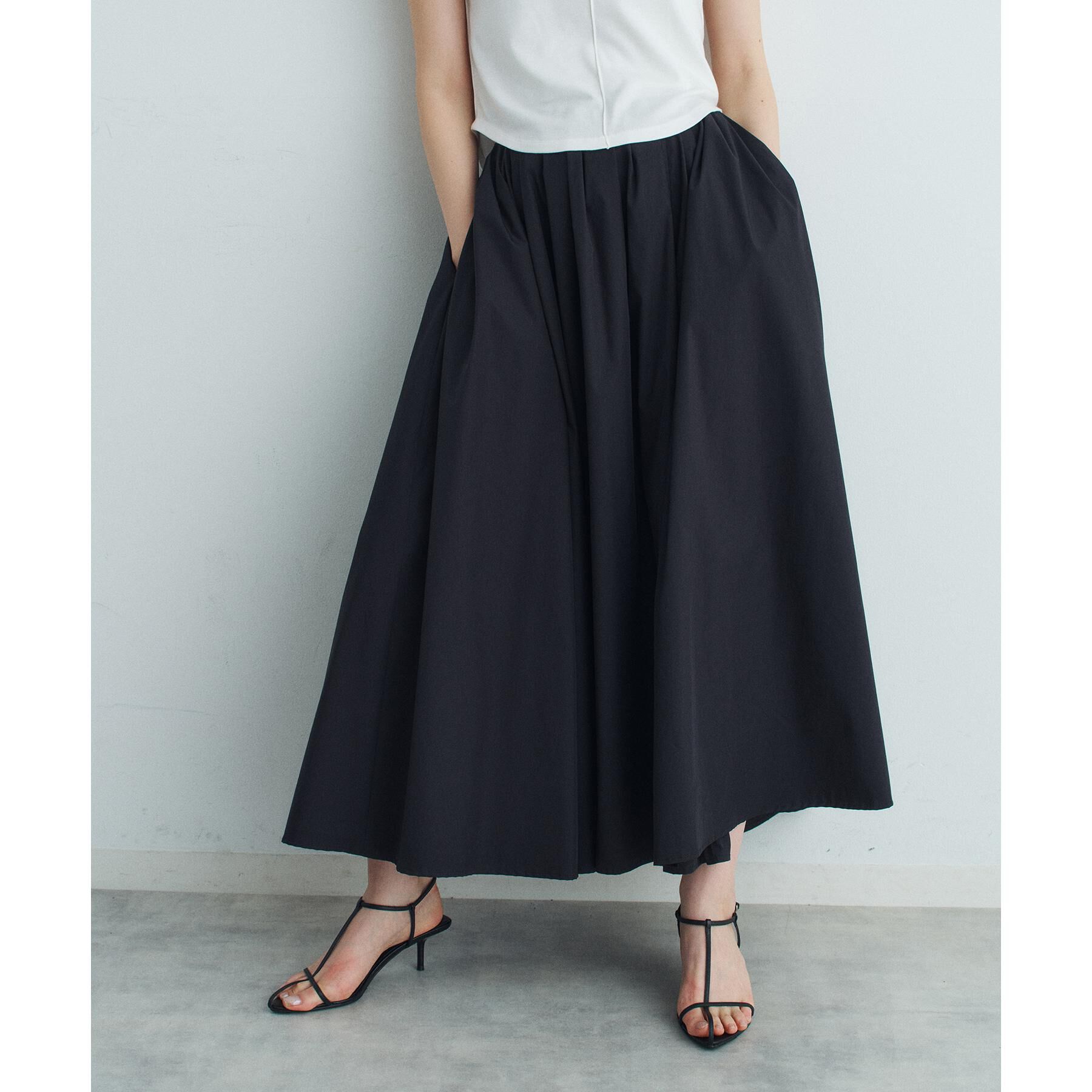 CODE A「side slit volume skirt」|スカート|ブラック(019)