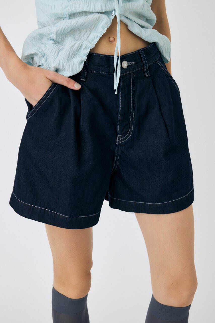 MOUSSY「DENIM タック ショーツ」|デニム|