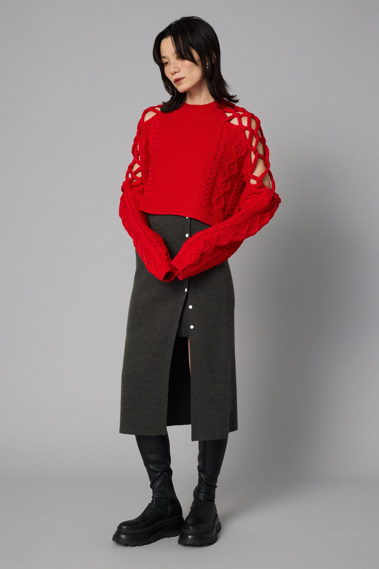 HeRIN.CYE「Layered knit skirt」|スカート|