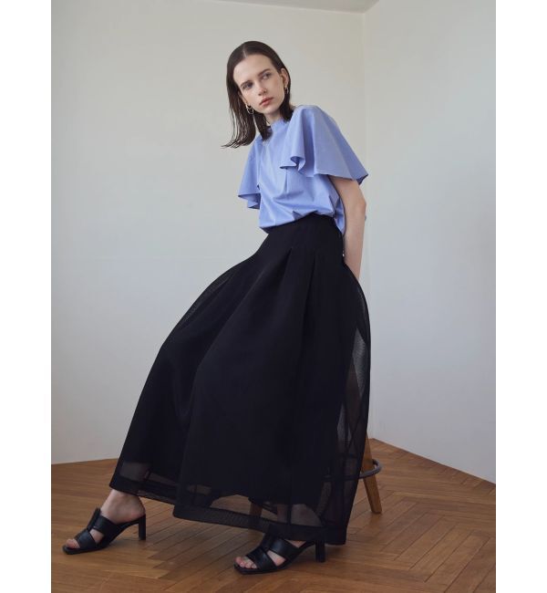 ELENDEEK「MESH BONDING FLARED SK」|スカート|