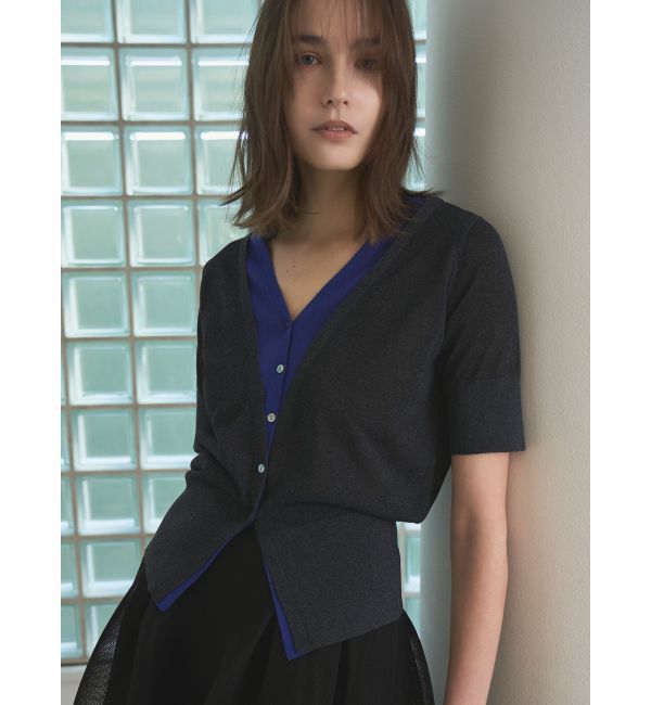 ELENDEEK「COLOR LAYERED HALF SLEEVES KT」|ニット・セーター|チャコールグレー