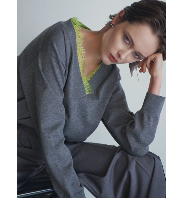 ELENDEEK「LACE TRIMMING KT TOP」|ニット・セーター|