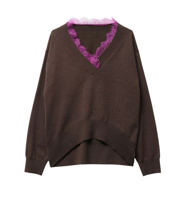 ELENDEEK「LACE TRIMMING KT TOP」|ニット・セーター|