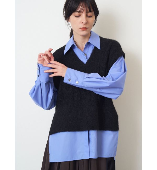 ELENDEEK「CABLE VEST DOCKING SH」|シャツ・ブラウス|