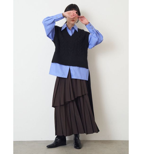 ELENDEEK「CABLE VEST DOCKING SH」|シャツ・ブラウス|