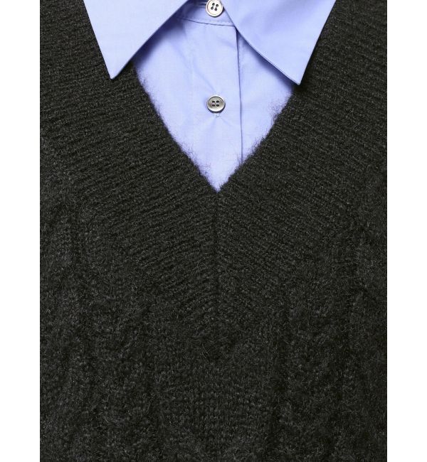 ELENDEEK「CABLE VEST DOCKING SH」|シャツ・ブラウス|