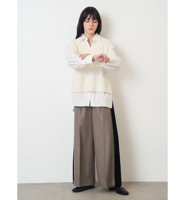 ELENDEEK「CABLE VEST DOCKING SH」|シャツ・ブラウス|