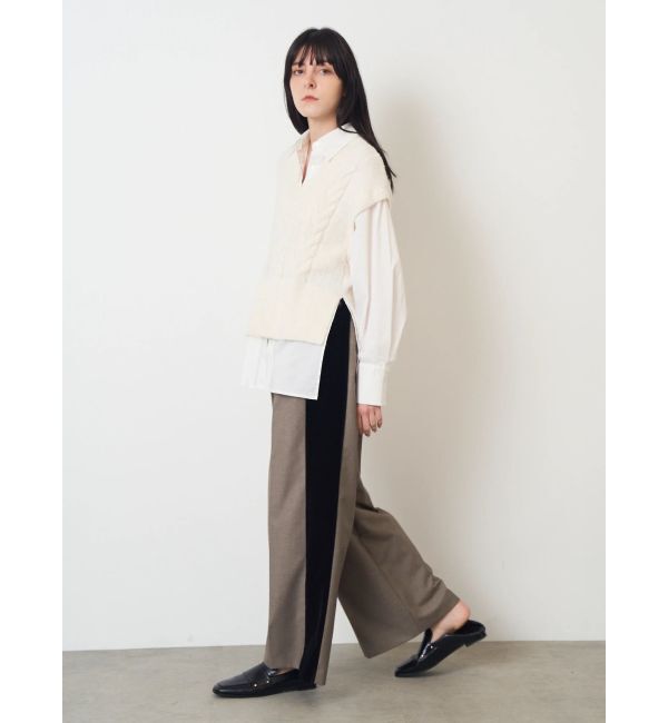 ELENDEEK「CABLE VEST DOCKING SH」|シャツ・ブラウス|