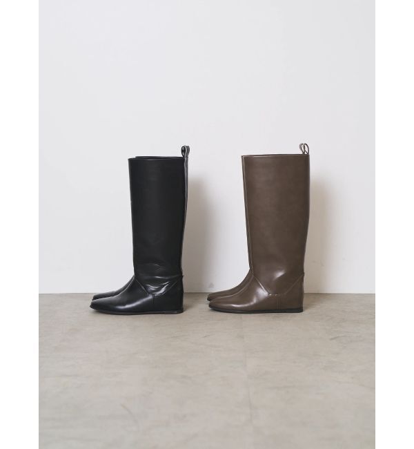 ELENDEEK「IN HEEL LONG BOOTS」|ロングブーツ|ブラウン