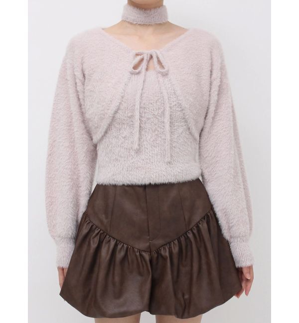 dazzlin「ミニシャギーニットボレロ」|カーディガン|