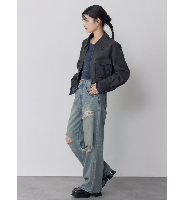 MURUA「フェイクレザーショートフライトジャケット【セットアップ着用可】」|その他|