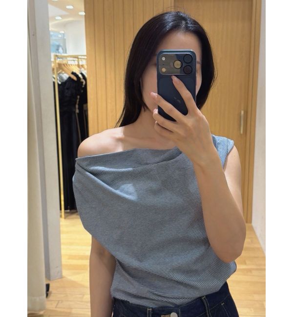 LAGUNAMOON「【接触冷感】オフショルドレープカットトップス」|Tシャツ・カットソー|
