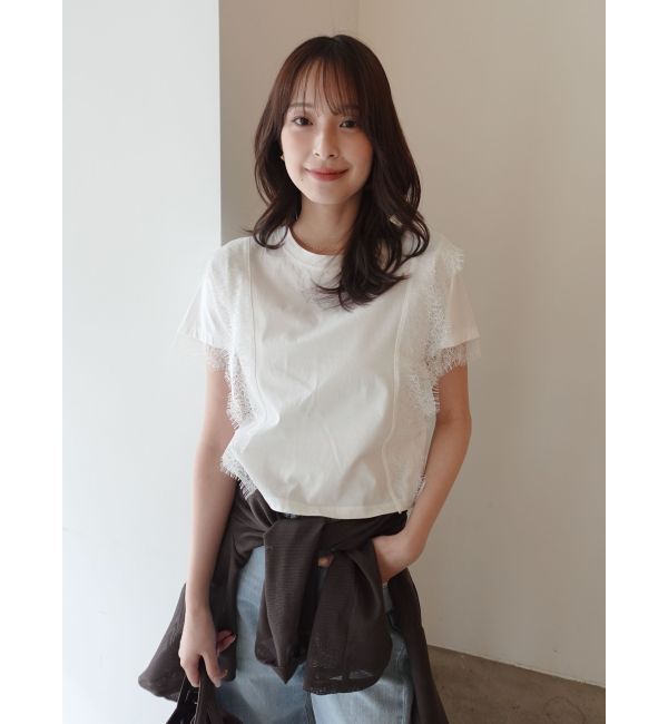 LAGUNAMOON「レースドッキングTシャツ」|Tシャツ・カットソー|