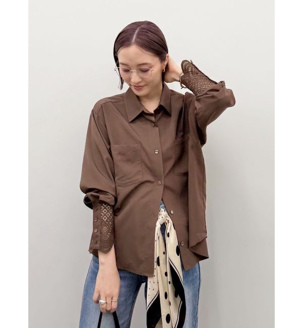 LAGUNAMOON「【WEB限定】レースカフスシャツ」|シャツ・ブラウス|