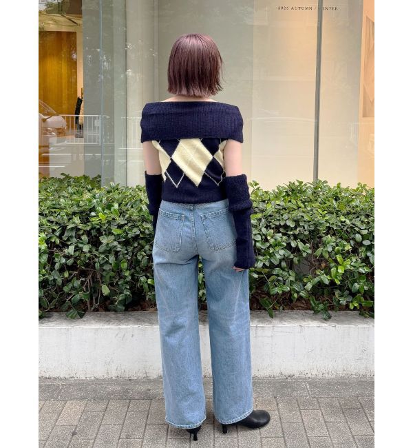 LAGUNAMOON「【POLO BCSコラボ】アーガイルオフショルニットプルオーバー」|ニット・セーター|