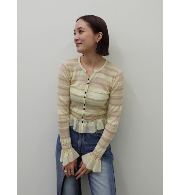 LAGUNAMOON「【WEB限定カラーあり】シアーボーダーカーデプルオーバー」|カーディガン|