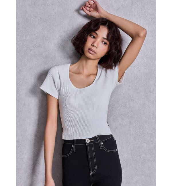 GYDA「レオパードバックリボントップス」|Tシャツ・カットソー|