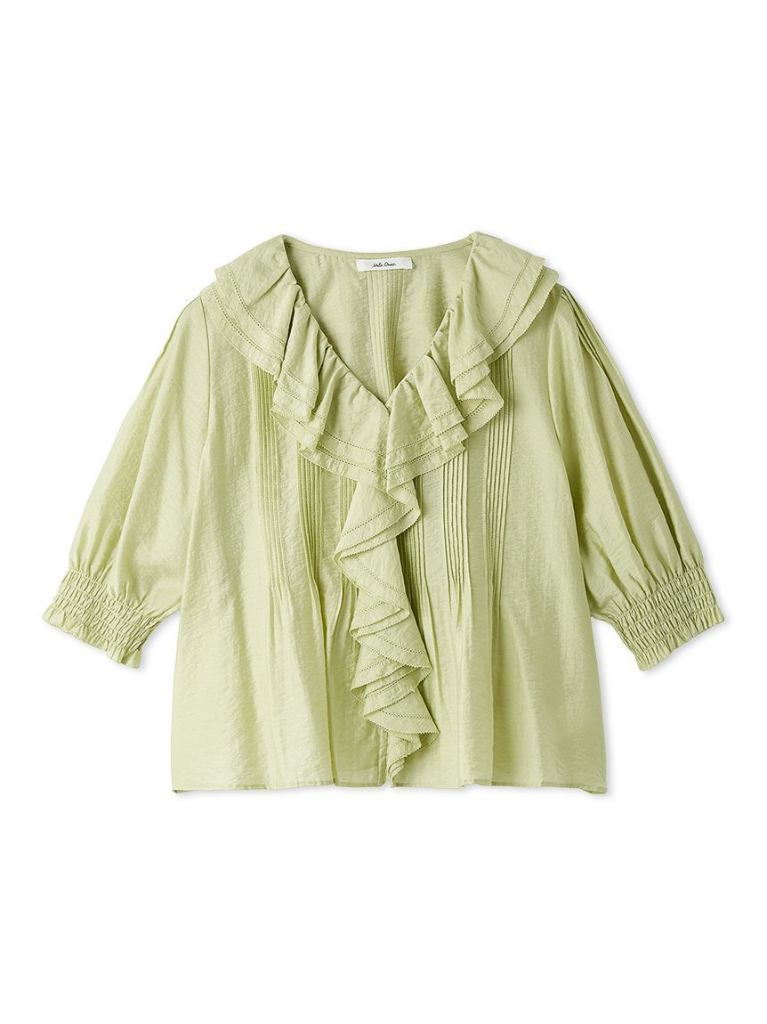 Mila Owen「【ウォッシャブル】ラッフルカラーブラウス」|シャツ・ブラウス|LIME