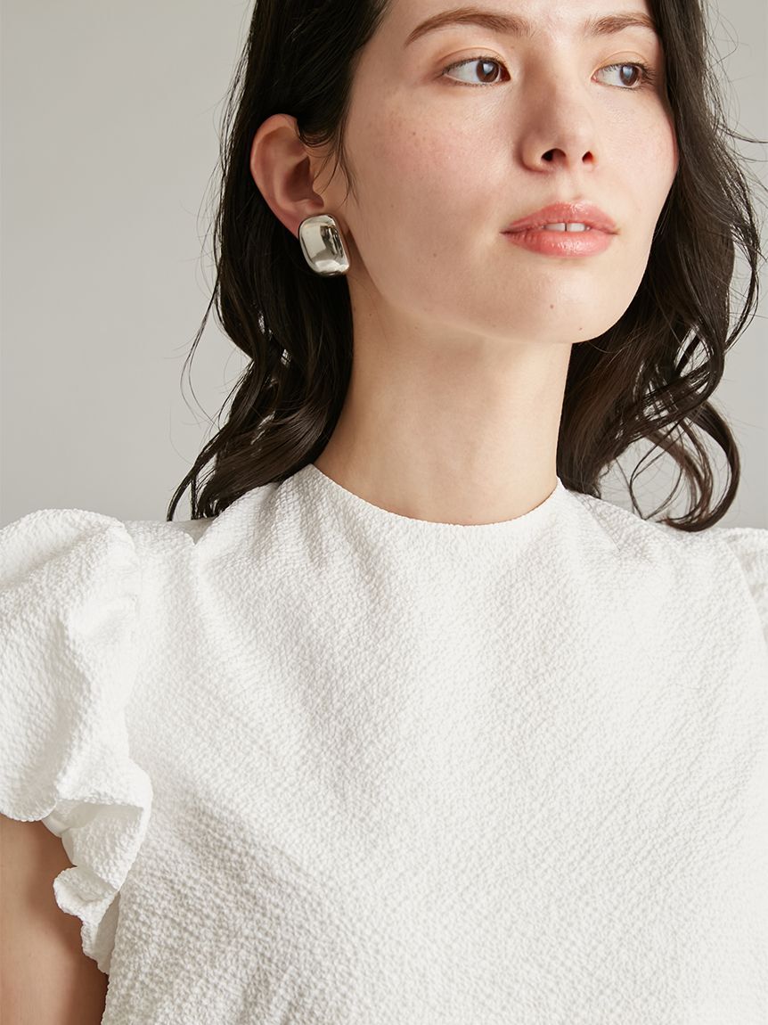 Mila Owen「パフスリーブペプラムチュニックトップス」|シャツ・ブラウス|