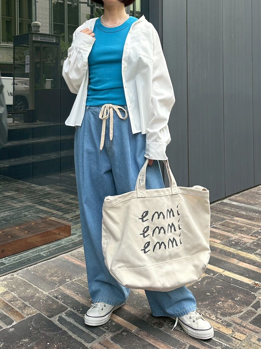 emmi atelier「ウエストギャザーワイドパンツ」|チノ|