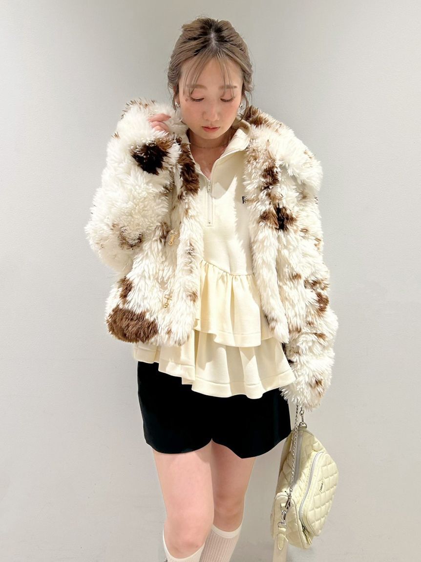 FURFUR「ビッグカラーエコファーショートコート」|その他|