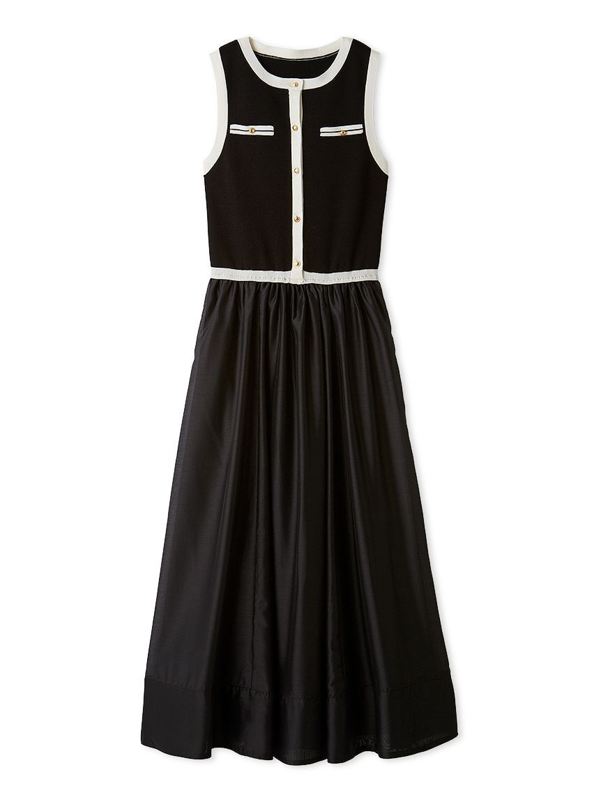 LILY BROWN「バイカラーラインニットドッキングワンピース」|ワンピース|BLK