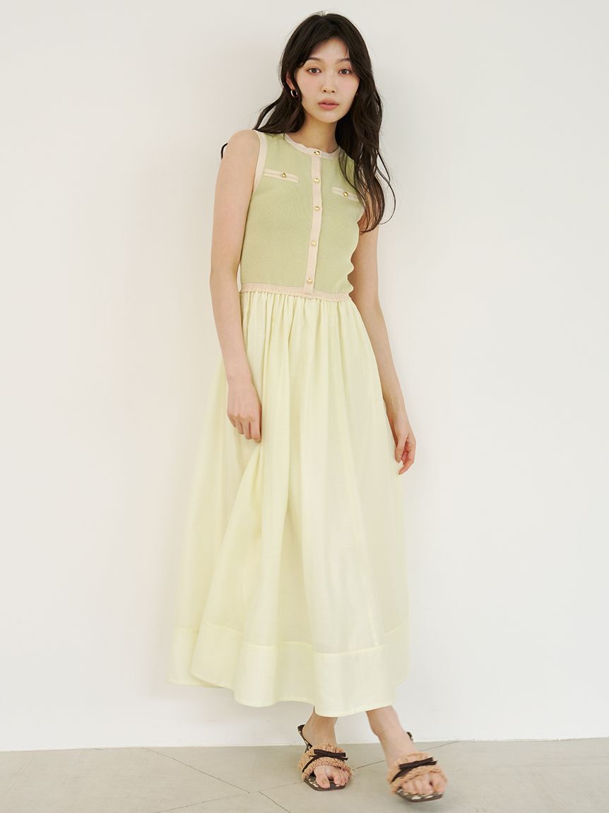 LILY BROWN「バイカラーラインニットドッキングワンピース」|ワンピース|LIME
