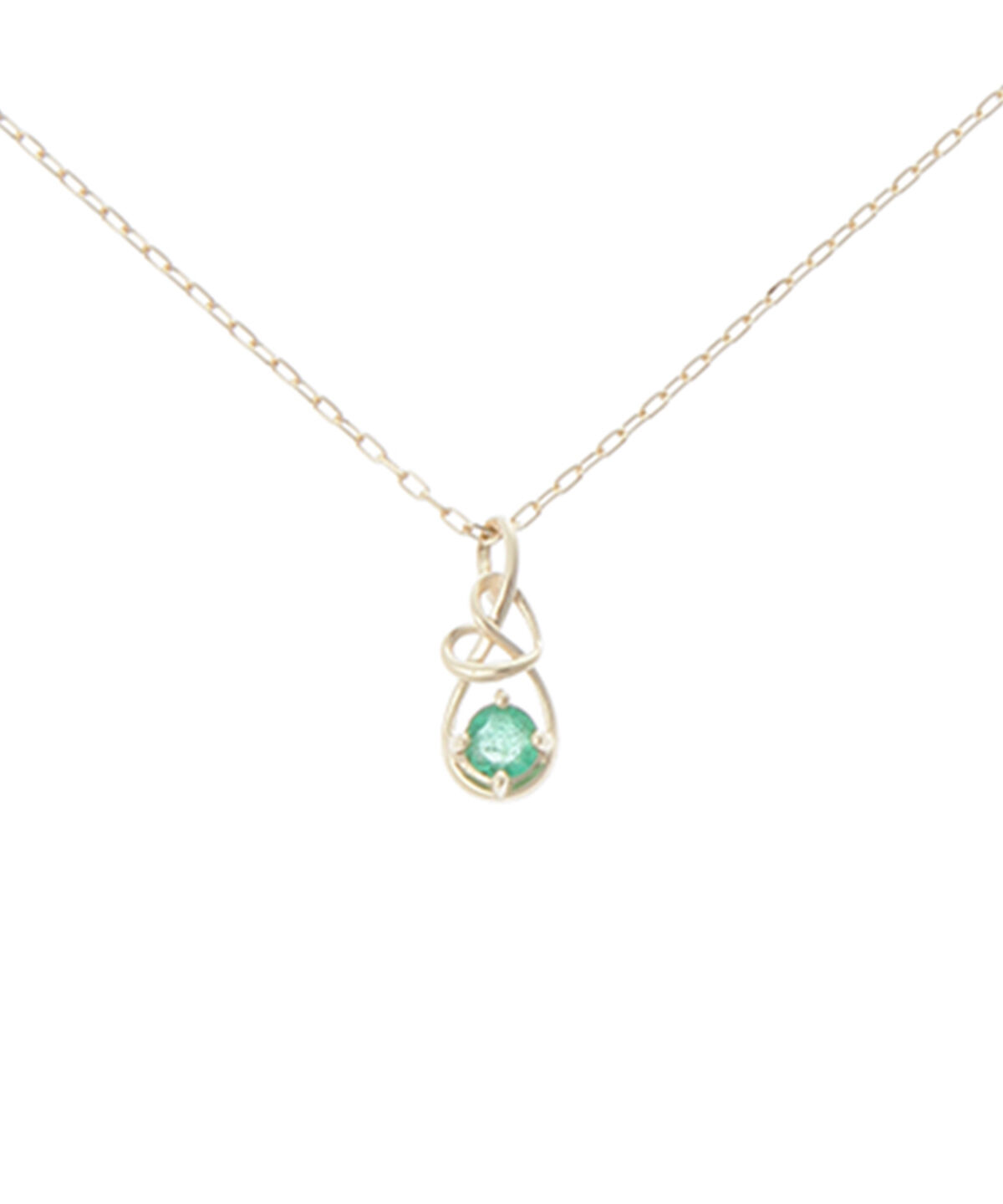 Samantha Tiara「K10 YG Infinity Love Knot バースデーストーンネックレス《5月 誕生石》」|ネックレス|K10 YG