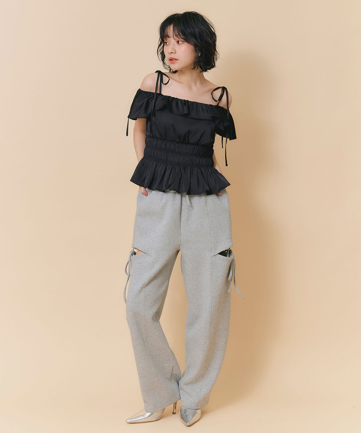 REDYAZEL「ウエストレースサイドカットアウトパンツ」|その他|