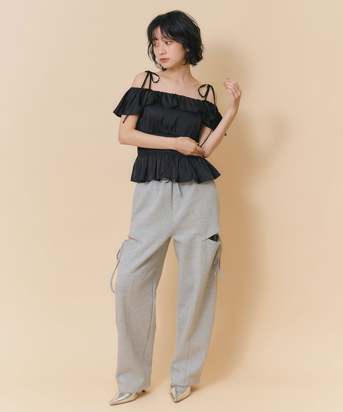 REDYAZEL「ウエストレースサイドカットアウトパンツ」|その他|