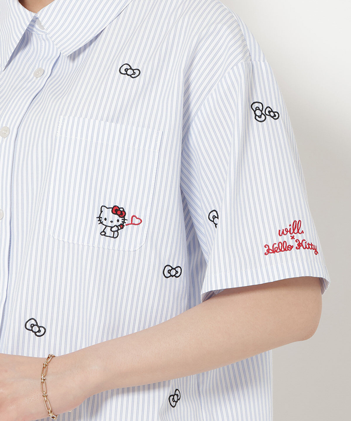 WILLSELECTION「WILLSELECTION&times;HELLO KITTY 刺繍クロップドシャツ」|シャツ・ブラウス|