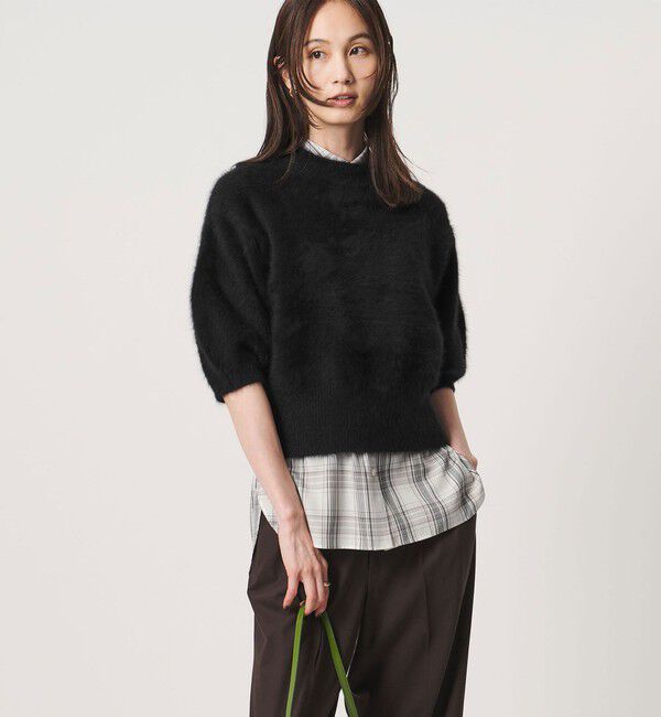 UNITED ARROWS「フォックスカシミヤ パフスリーブ ニット」|ニット・セーター|BLACK