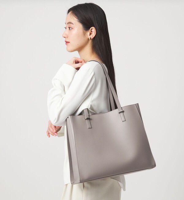 UNITED ARROWS green label relaxing「【WEB限定】ワンポイント シンプル トートバッグ（ソフトPCバッグ付） / A4 / 通勤」|トートバッグ|LT.GRAY