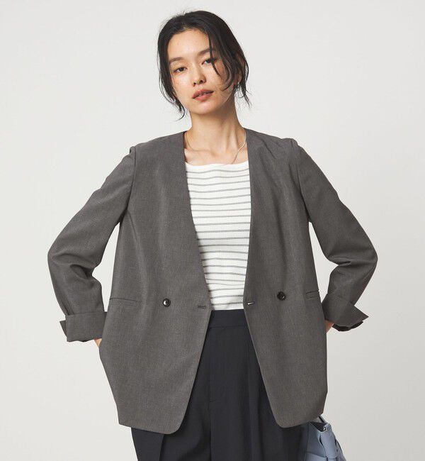 UNITED ARROWS green label relaxing「［size SHORT/TALLあり］トリアセ ノーラペル ジャケット 」|ノーカラージャケット|