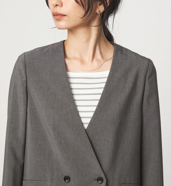 UNITED ARROWS green label relaxing「［size SHORT/TALLあり］トリアセ ノーラペル ジャケット 」|ノーカラージャケット|