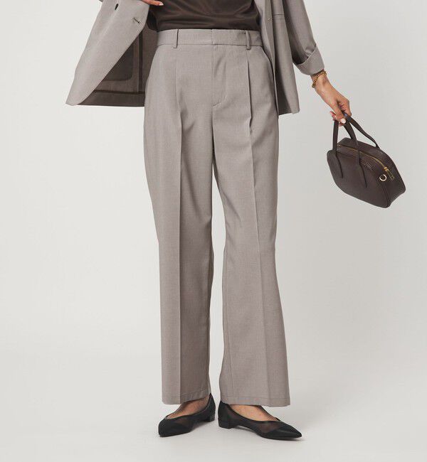 UNITED ARROWS green label relaxing「［size SHORT/TALLあり］トリアセ ワイドストレート パンツ」|スラックス|