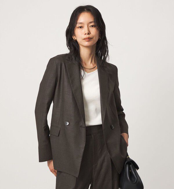 UNITED ARROWS green label relaxing「［size SHORTあり］トリアセ ライト ダブルジャケット  UVカット 通気性」|テーラードジャケット|DK.GRAY