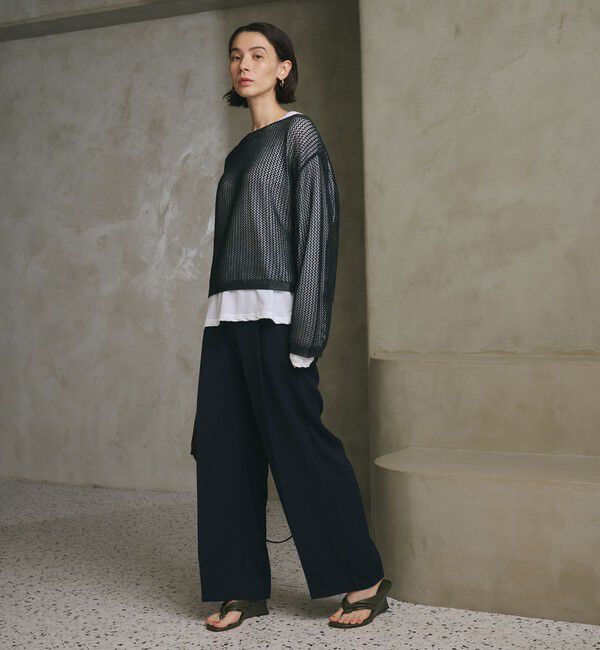 BEAUTY&YOUTH UNITED ARROWS「【WEB限定 Wardrobe DAILY MINIMAL】ダブルクロス タックワイドストレートパンツ ウォッシャブル」|スラックス|