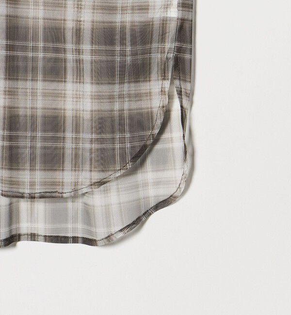 BEAUTY&YOUTH UNITED ARROWS「【WEB限定】オンブレーチェック シアーバンドカラーシャツ ウォッシャブル」|シャツ・ブラウス|