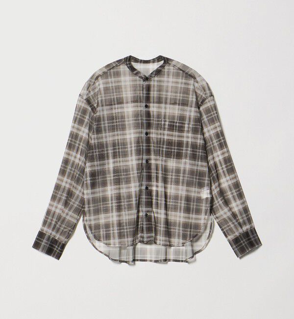 BEAUTY&YOUTH UNITED ARROWS「【WEB限定】オンブレーチェック シアーバンドカラーシャツ ウォッシャブル」|シャツ・ブラウス|