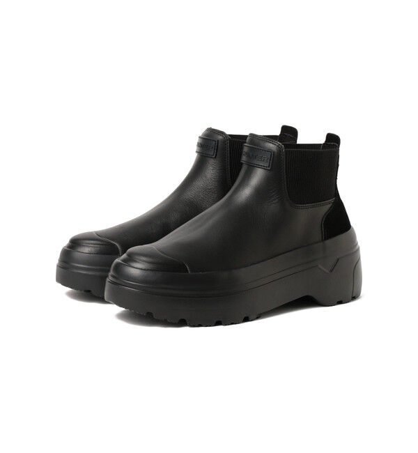 Ray BEAMS 「HUNTER / リファインド エクスプローラー プルオン レザー ブーツ」|ロングブーツ|BLK