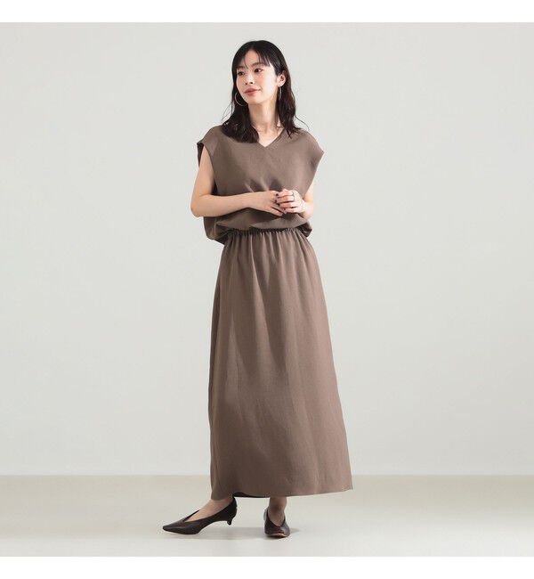 Demi-Luxe BEAMS 「Vネック バック シアーワンピース」|ワンピース|