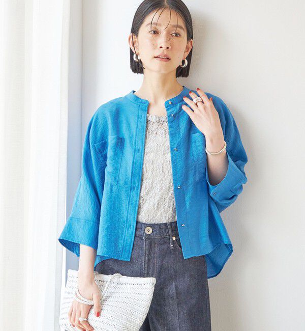 SHIPS for women「【実力派ベーシック】〈手洗い可能〉シルク混 シアー 羽織 シャツ」|シャツ・ブラウス|