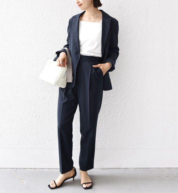 SHIPS for women「〈手洗い可能〉2WAY サテン &times; カットソー スクエア タンクトップ」|タンクトップ|