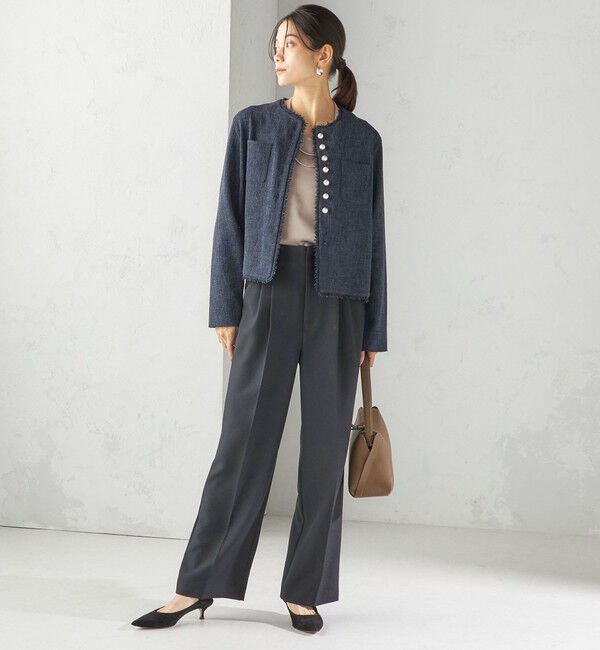 SHIPS for women「〈手洗い可能〉2WAY サテン &times; カットソー スクエア タンクトップ」|タンクトップ|