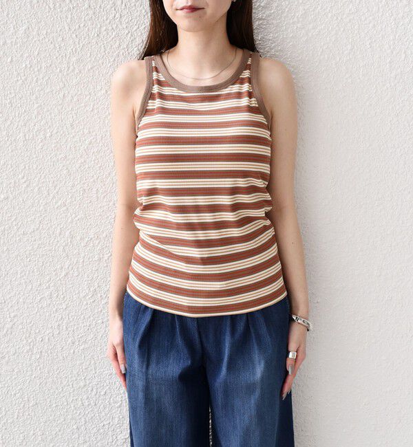 SHIPS Colors 「SHIPS Colors:〈手洗い可能〉ボーダー カップ タンクトップ◇」|タンクトップ|