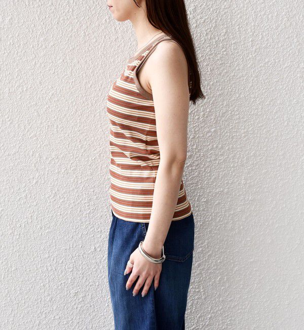 SHIPS Colors 「SHIPS Colors:〈手洗い可能〉ボーダー カップ タンクトップ◇」|タンクトップ|